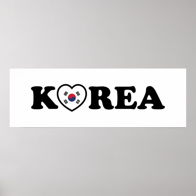 Korea Liebe Herzenflagge Poster (Vorne)
