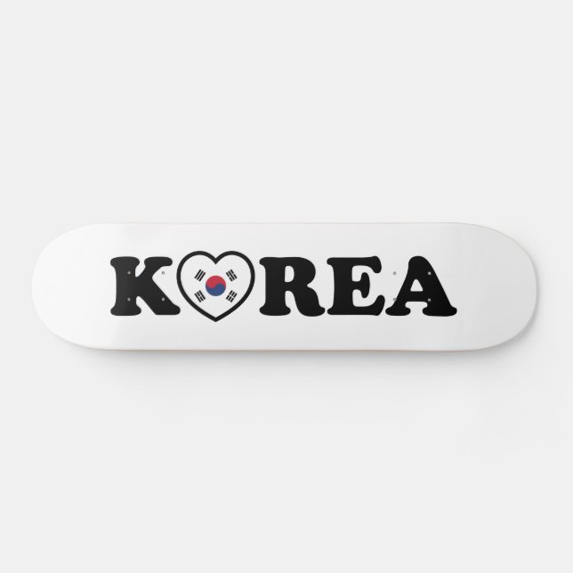 Korea Liebe Herzenflagge Skateboard (Horizontal)