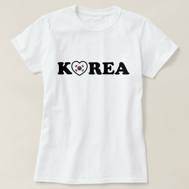 Korea Liebe Herzenflagge T-Shirt (Design vorne)