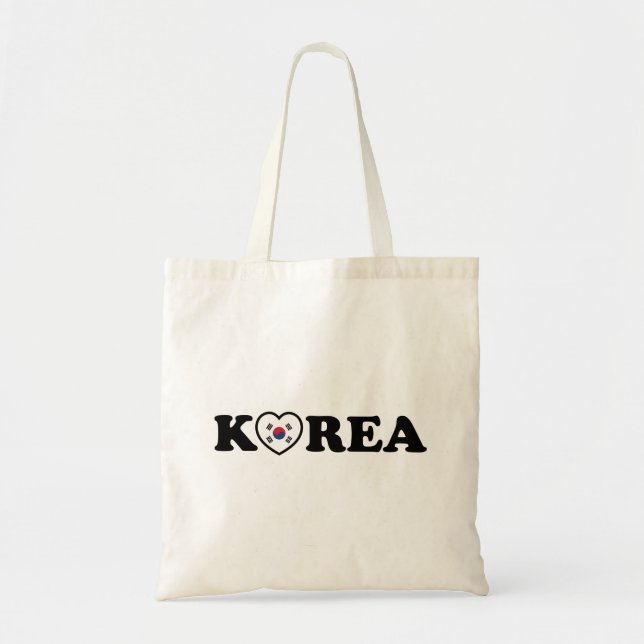Korea Liebe Herzenflagge Tragetasche (Vorne)