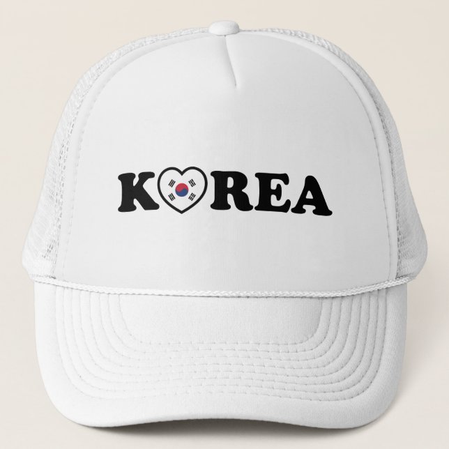 Korea Liebe Herzenflagge Truckerkappe (Vorderseite)