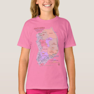 Korea Map Kids T Shirt