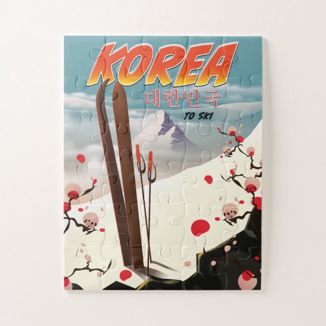 Korea muss Ski fahren Puzzle (Vertikal)