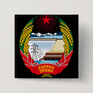 Korea-Nord-Emblem Button