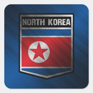 Korea, Nordkorea Quadratischer Aufkleber