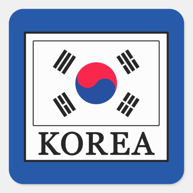 Korea Quadratischer Aufkleber (Vorderseite)