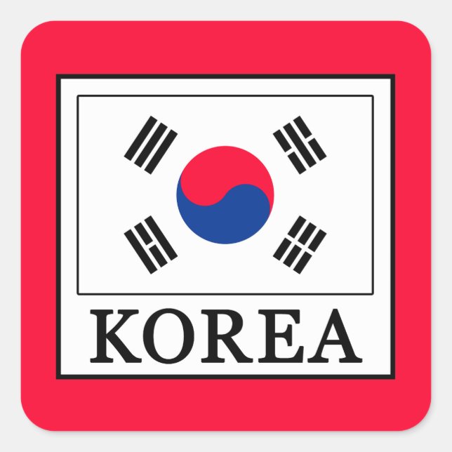 Korea Quadratischer Aufkleber (Vorderseite)