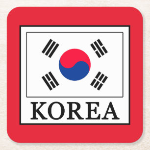 Korea Rechteckiger Pappuntersetzer