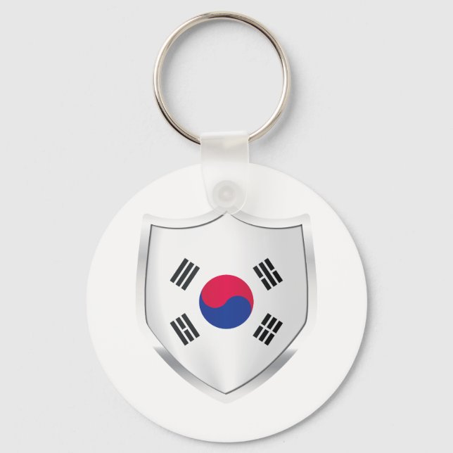 Korea Silver Shield Flag Schlüsselanhänger (Vorderseite)