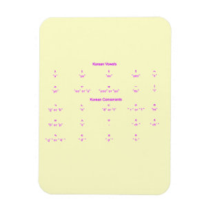 KOREAN ALPHABET LETTERS SYMBOLS SPRACHEN MAGNET