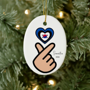 Korean Finger Heart 사 랑 요 Keramik Ornament