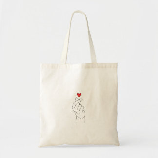 Korean Finger Heart Cute Design (사 랑) 해 Tote Bag Tragetasche