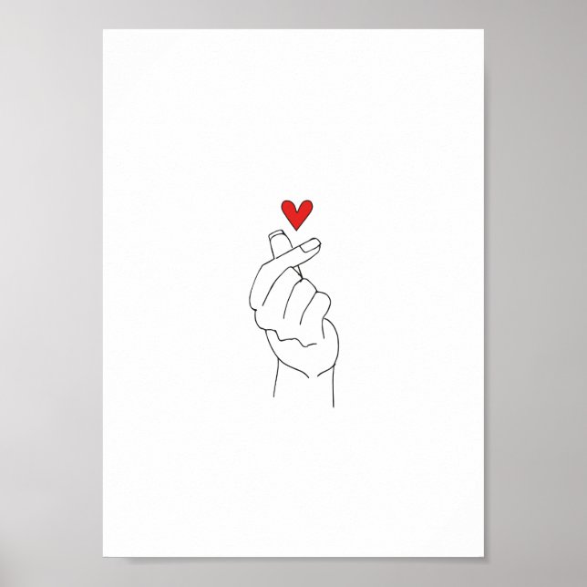 Korean Finger Heart Poster (Matte) (Vorne)