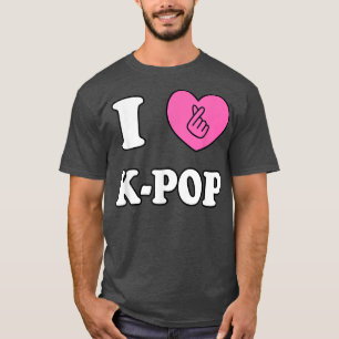 Korean K-pop Snap Finger Heart Hand I Love You Kpo T-Shirt