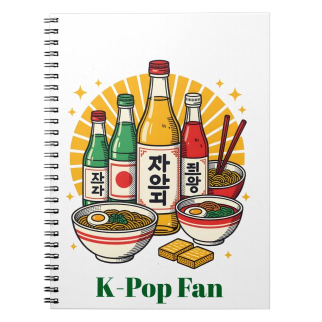 Korean Pop Culture Chest Print Notizblock (Vorderseite)
