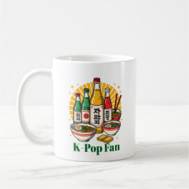 Korean Pop Culture Chest Print T-Shirt Glass Coffe Kaffeetasse