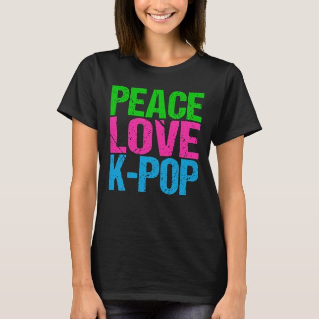 Korean Pop Music Peace Liebe K-Pop T-Shirt (Vorderseite)