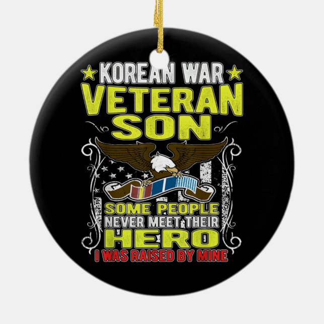 Korean war veteran sein Ceramic Ornament (Hinten)
