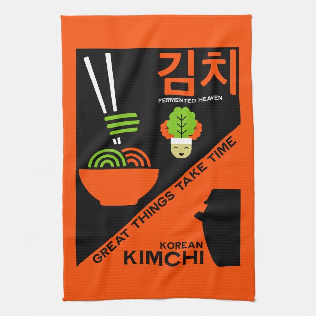 Koreanisch Kimchi Kitchen Art Geschirrtuch (Vertikal)