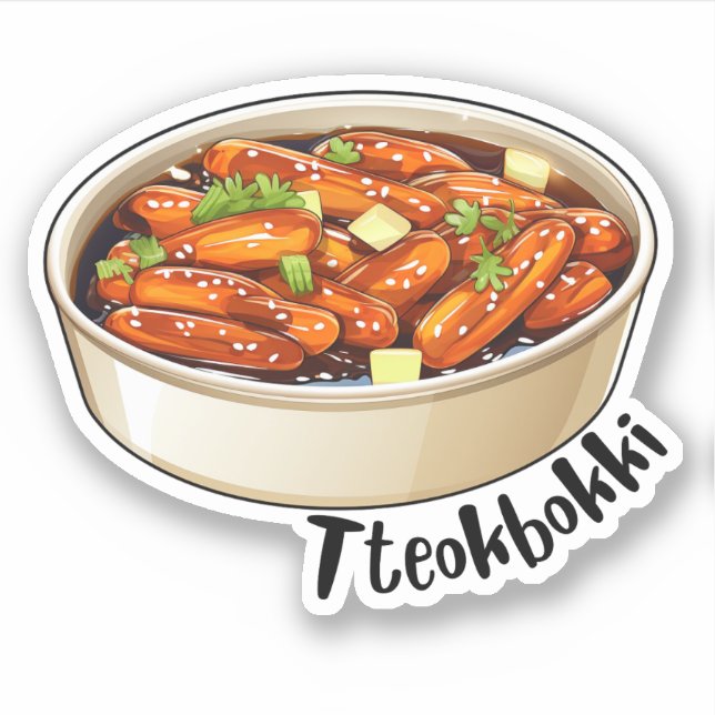 Koreanisch Tteokbokki Aufkleber (Vorderseite)