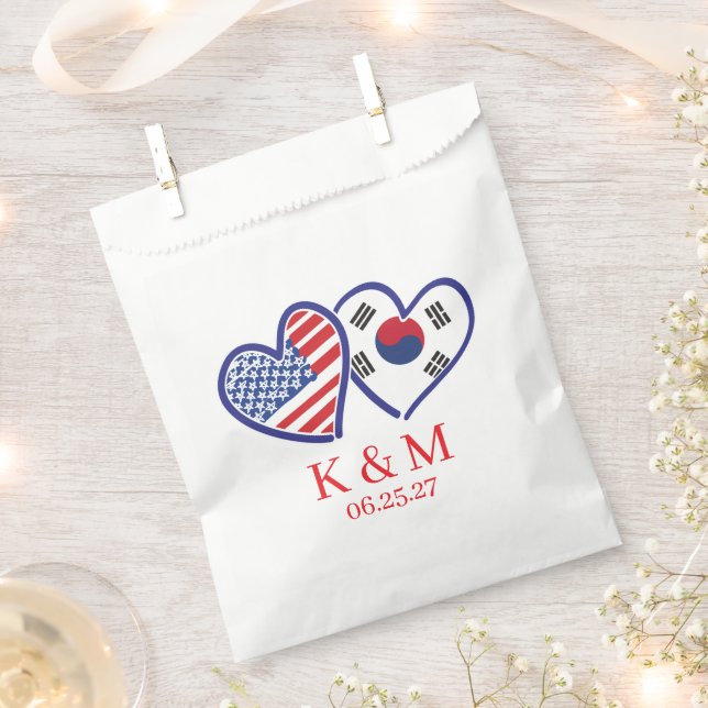 Koreanische amerikanische Herzflags Geschenktütchen (Ausgeschnitten)