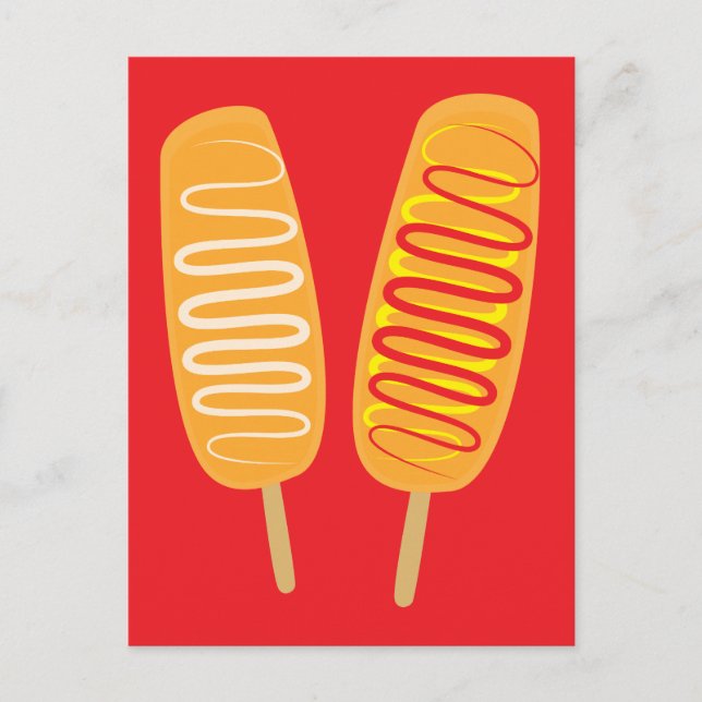 Koreanische Corn Dogs Postkarte (Vorderseite)