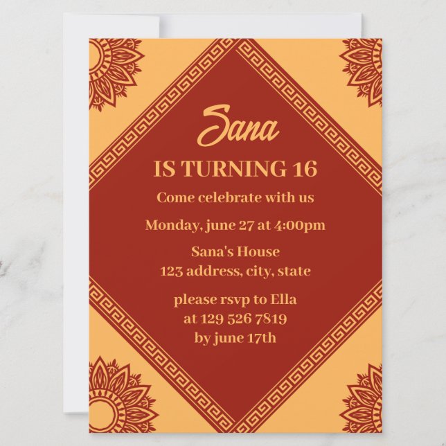 koreanische Einladung zum Geburtstag (Vorderseite)