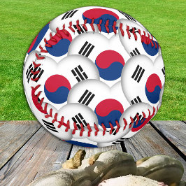 Koreanische Flagge, Herz - Baseballs, Liebe Südkor Baseball