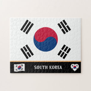 Koreanische Flagge / Koreanisches Land / Südkorea Puzzle