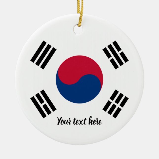 Koreanische Flagge Weihnachtsbaum-Fotoverzierung Keramik Ornament (Vorne)