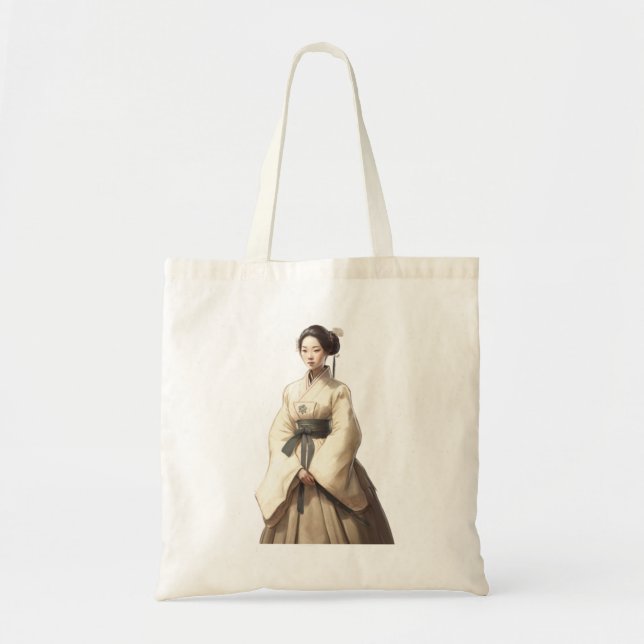 Koreanische Frau in Hanbok Tote Bag Tragetasche (Vorne)