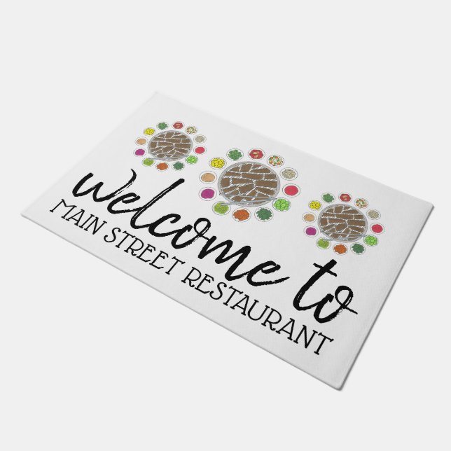 Koreanische GRILLEN Barbecue Barbeque Food Restaur Fußmatte (Schrägansicht)