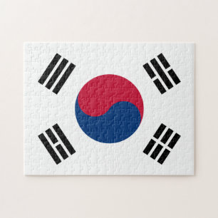 Koreanische Herz- und koreanische Flagge / Südkor Puzzle