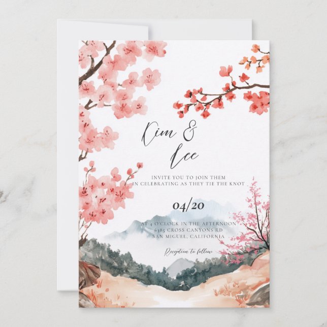 Koreanische Hochzeit im traditionellen Stil Einladung (Vorderseite)
