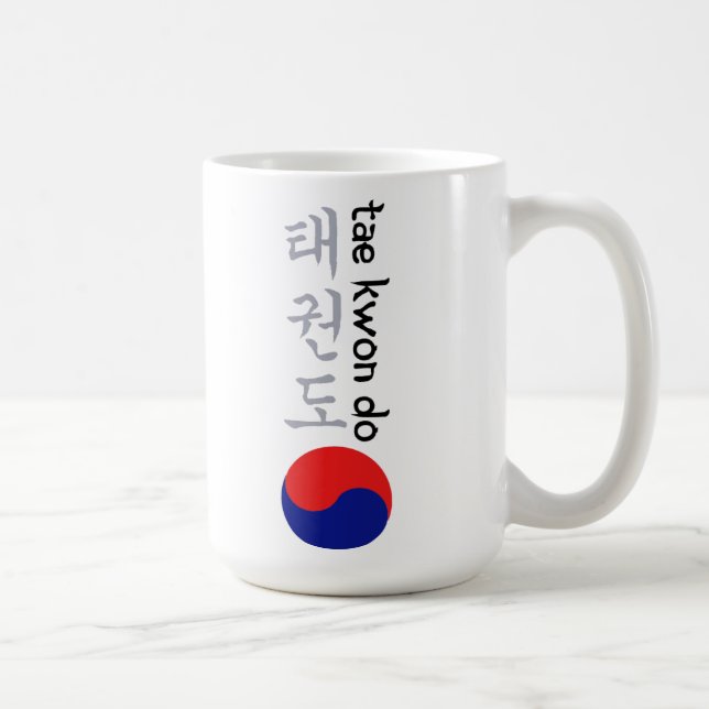 Koreanische Kalligraphie u. Symbol Taekwondos Tasse (Rechts)