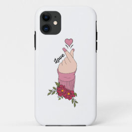 Koreanische Liebe Sign Finger Heart iPhone Case - 