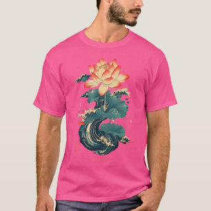 Koreanische Lotus-Blume in ästhetischer Grunge Ret T-Shirt
