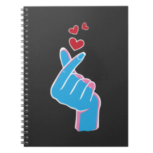 Koreanische Musik Finger Heart Kpop Seoul Hallyu Notizblock