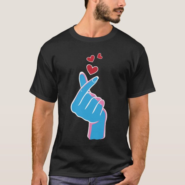 Koreanische Musik Finger Heart Kpop Seoul Hallyu T-Shirt (Vorderseite)