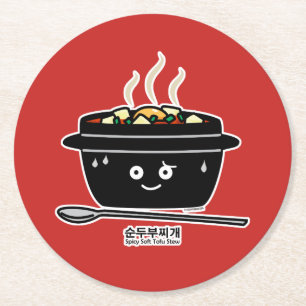 Koreanische würzige weiche runder pappuntersetzer