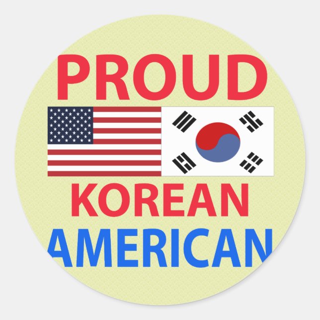 Koreanischer Amerikaner Runder Aufkleber (Vorderseite)