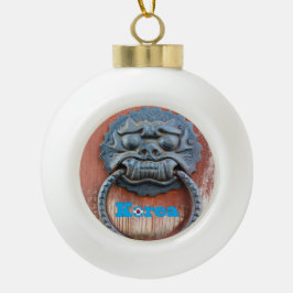 Koreanischer Drachentor-Knocker Keramik Kugel-Ornament