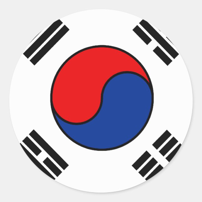 koreanischer Flaggensticker Runder Aufkleber (Vorderseite)