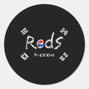 Koreanischer Fußball Rot Mit Koreanischer Flagge Runder Aufkleber