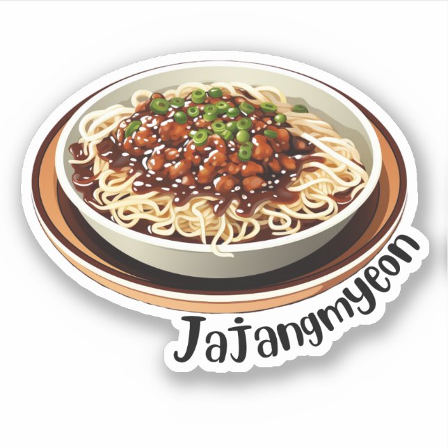 Koreanischer Jajangmyeon Aufkleber (Vorderseite)