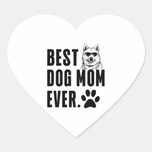 Koreanischer Jindo Mommy Mama Bester Hund Mama je Herz-Aufkleber
