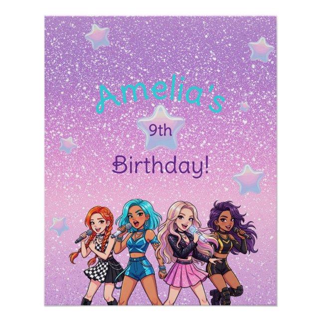 Koreanischer K-Pop-Sing-Geburtstag Poster (Vorderseite)