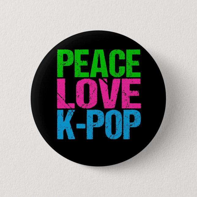 Koreanischer Pop Music Peace Liebe K-Pop Button (Vorderseite)