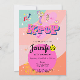 Koreanischer Pop Music Star K-Pop Thema Geburtstag Einladung