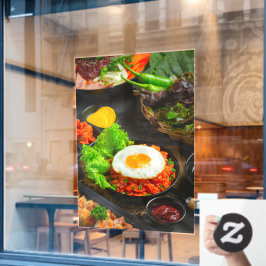 Koreanischer Reis mit frittiertem Ei Fensteraufkleber